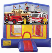 Deluxe Bounce House With Hoop - Fire Truck Theme Deluxe Bounce House With Hoop - Fire Truck Theme